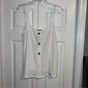 White Ribbed Cami from Boohoo
